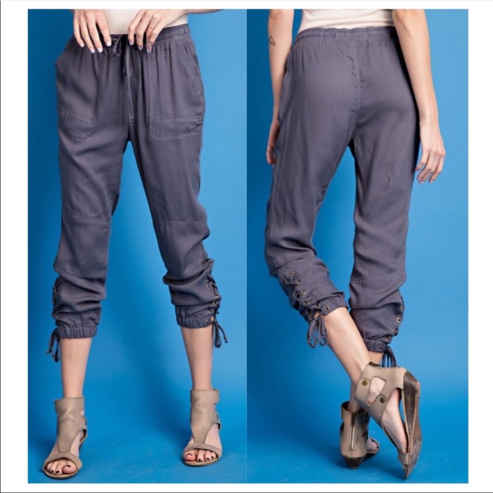 Side Lace-up Jogger Pants
